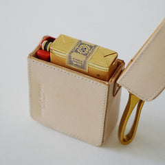 Handmade Leather Mens Cigarette Case with Lighter Holder for Men Best Gift for Him