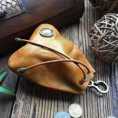 Leather Drawstring Pouch Leather Belt Pouch Small Waist Pouch With Keyring Belt Bag For Men