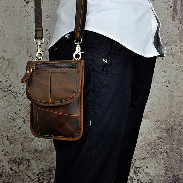 Mens leather sales pouch
