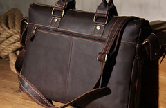 Leather Mens Coffee Briefcase Shoulder Bag Handbag Work Bag Laptop Bag Business Bag for Men