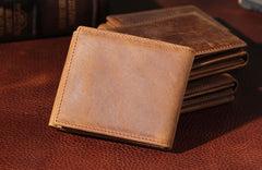 Leather Mens Vintage Leather Wallet Men Small Wallets Trifold for Men
