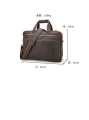 Mens Large Leather Briefcase Travel Briefcase 16‘’ Laptop Travel Briefcase For Men