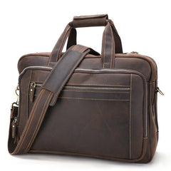 Mens Large Leather Briefcase Travel Briefcase 16‘’ Laptop Travel Briefcase For Men