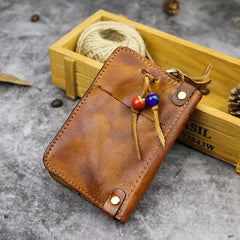 Vintage Leather Men's billfold Small Wallet Brown Key Wallet Card Wallet For Men - iwalletsmen