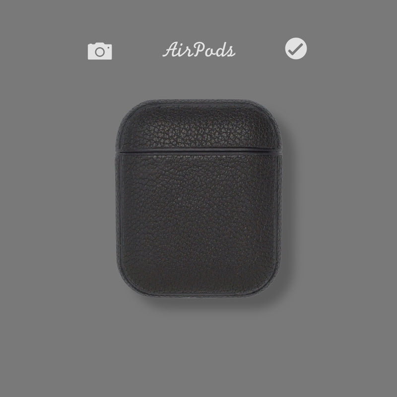 Personalized Black Leather AirPods Pro Case Custom Black Leather 1/2 AirPods Case Airpod Case Cover