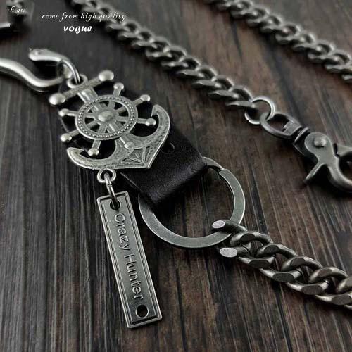 Anchor Biker Wallet Chain Mens Silver Long Pants Chain Mens Jeans