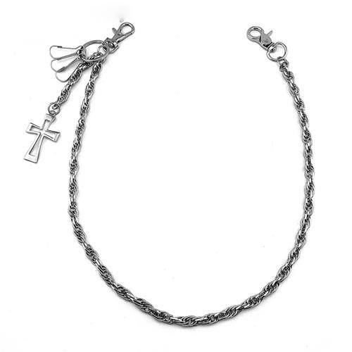 26'' Cross Biker Wallet Chain Silver Wallet Chain Long Pants Chain Men –  iwalletsmen