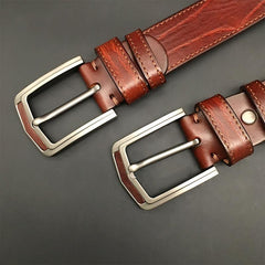 Handmade Cool Dark Red Brown Leather Mens Belt Light Red Brown Leather Belt for Men - iwalletsmen