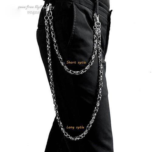 Wallet Chain for Men Mens Wallet Chains Heavy Duty Punk Skull Pants Chain  for Men, Black, OX Horn