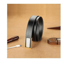 Handmade Mens Black Leather Leather Belts PERSONALIZED Leather Buckle Belt for Men - iwalletsmen