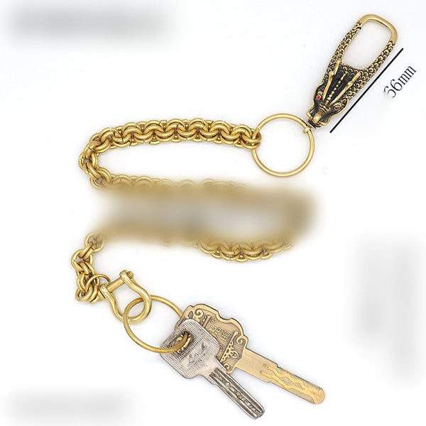 Cool Brass 17‘’ Chinese Dragon Wallet Chain Key Chain Wallet Chain Pan