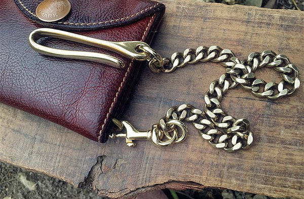 Solid Brass Cool Punk Rock Bike Chain Wallet Chain Biker Trucker