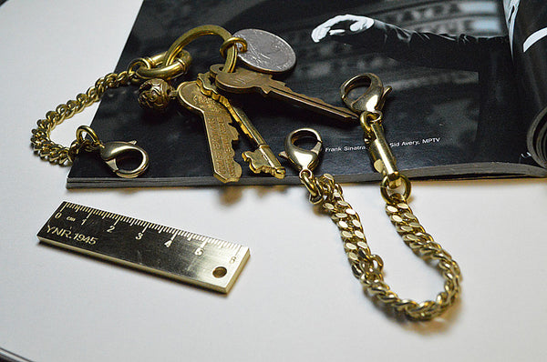 小物 USED KEY CHAIN WALLET CHAIN Cool Silver Brass Stainless Steel Mini Key Chain Wallet Chain