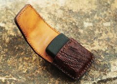 Cool Mens Brown Leather Zippo Lighter Cases with Loop Zippo lighter Holders with clips - iwalletsmen