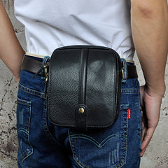 Mens Leather Small Belt Pouch Side Bags Waist Pouches COURIER BAG Holster Belt Case for Men - iwalletsmen