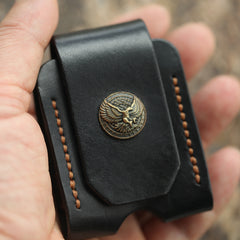 Cool Mens Leather Eagle Zippo Lighter Case with Belt Loop Zippo lighter Holder with Loop - iwalletsmen
