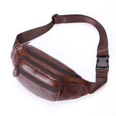 Vintage Leather Brown Men's Fanny Pack Chest Bag Waist Bag For Men - iwalletsmen