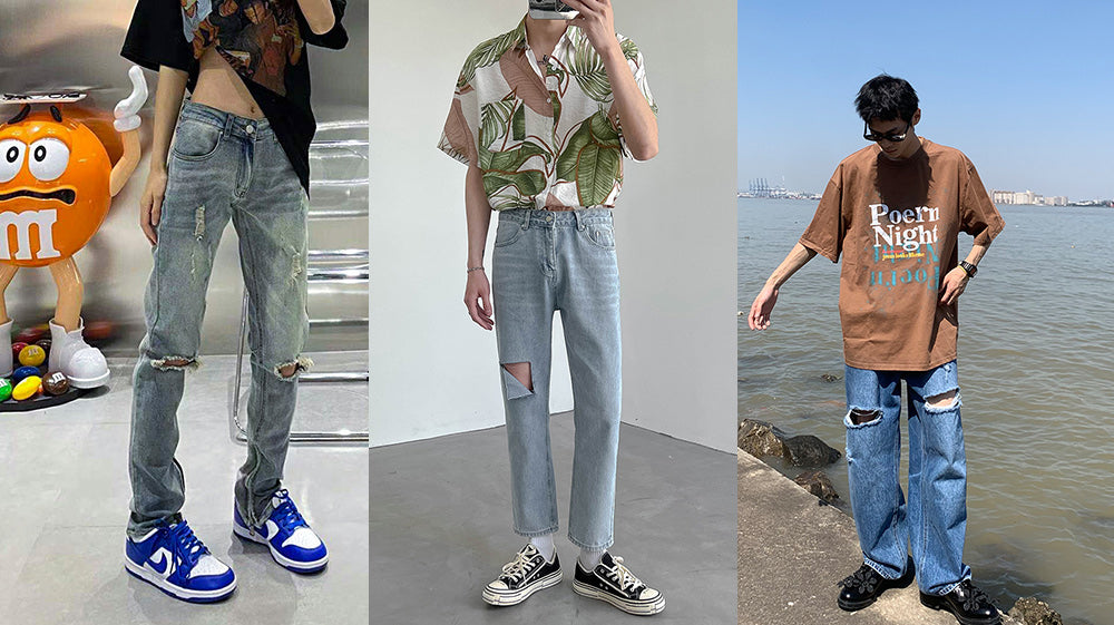 How To Wear Ripped Jeans in Summer Like Korean Men | Korean Mens Summer Fashion |