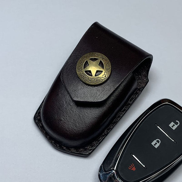 Chevrolet Leather Case For Key Fob with Belt Loop Handmade Leather Chevrolet Key Fob Cover