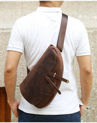 Full Grain Leather Sling Bag for Men - iwalletsmen