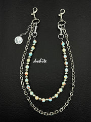 Light Blue Ball Wallet Chain Double Wallet Chain - iChainWallets