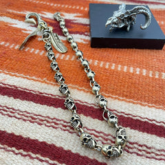 Brass Silver biker trucker Skulls Keychain wallet Chain for chain wallet biker wallet trucker wallets