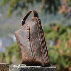 Brown Leather Toiletry Bag 