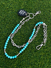 Cyan Blue Ball Wallet Chain 