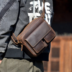 Mens Small Leather Crossbody Bag - iwalletsmen