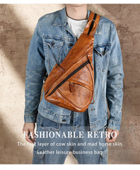 Mens Leather Backpack Crossbody Convertible - iwalletsmen