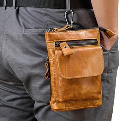 Leather Belt Pouch Mens Shoulder Bag Waist Bag BELT BAG Cell Phone Holster For Men