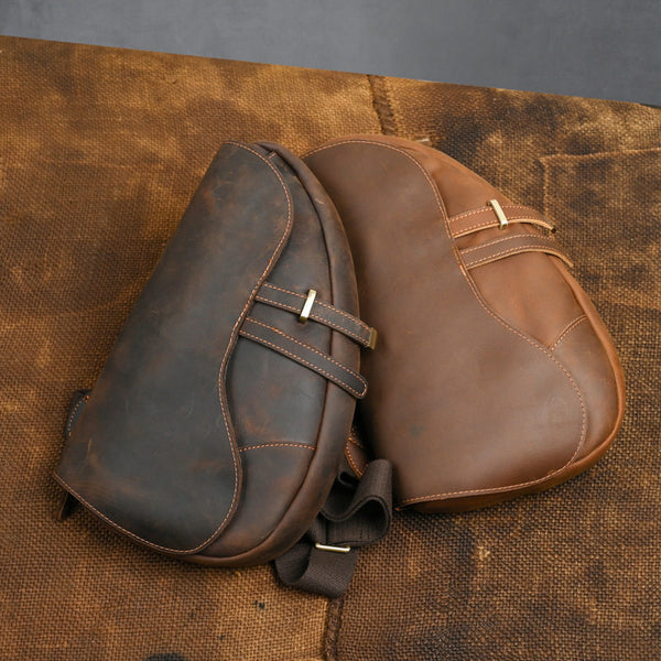 Brown Leather Sling Bag for Men