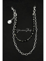 Womens White Stone Wallet Chain Double Wallet Chain - iChainWallets