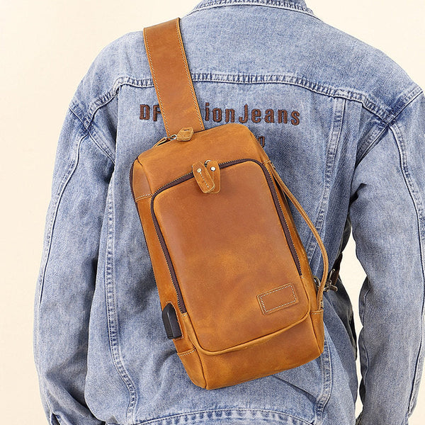 Leather Sling Bags For Mens
