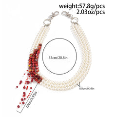 Womens Beaded Wallet Chain Pearl Wallet Chain for Women Triple Wallet Chain - iChainWallets