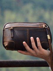 Brown Men's Leather Clutch Purse - iwalletsmen
