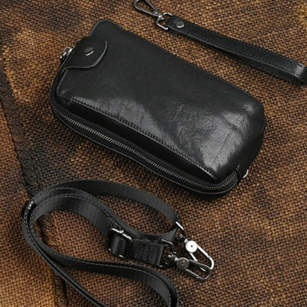 Black Leather Chest Bag