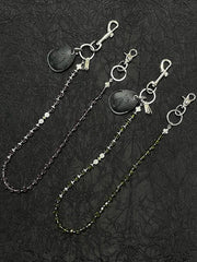 Long Beaded Pants Chain Crystal Bead Wallet Chain with Keychain - iChainWallets