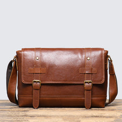 Brown Flap Messenger Bag for Men - iwalletsmen
