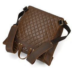 Leather Mens 16 Inches Laptop Backpack - Laptop Compartment Detail - iwalletsmen