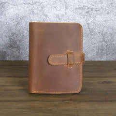 Leather Vertical Wallet with Buckle Mens Wallets Leather Vertical Bifold Wallet - iwalletsmen
