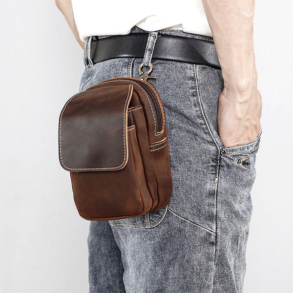 Brown Leather Belt Loop Pouch 