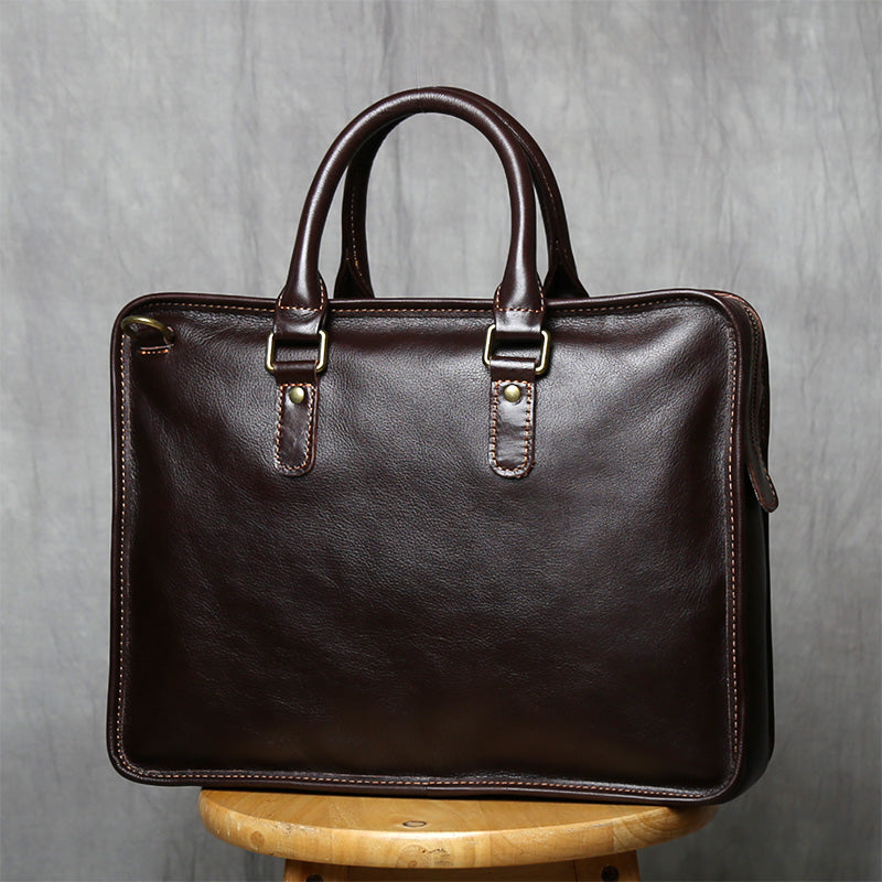Mens Leather Work Bags Vintage Leather Briefcases for Men
