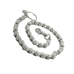 Silver Bike Chain Wallet Chain - front view - iwalletsmen