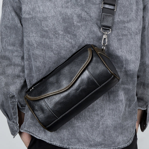 Mens Barrel Crossbody Bag Barrel Shoulder Bag for Men - iwalletsmen