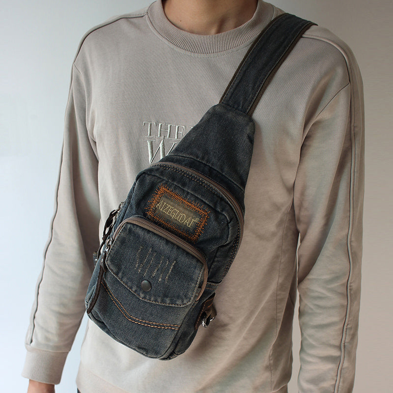 Denim sling bag deals