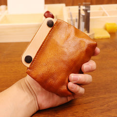 Brown Mens Coin Pouch Wallet Brown Leather Pouch Wallet for Men - iwalletsmen