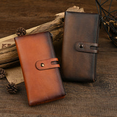  Double Zipper Leather Wallet with Buckle for Men - iwalletsmen