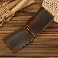 Black Bifold Wallet with Money Clip - Flat Lay View - iwalletsmen