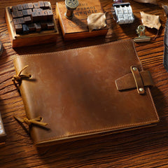 Brown Leather Bound Sketchbook A5 Leather Sketchbook Leather Bound Journal - iwalletsmen